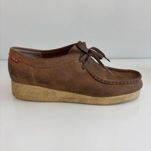 Clarks Padmora Loafer Brown Leather Lace Up Beeswax Shoes Size 8 Mens 72189
